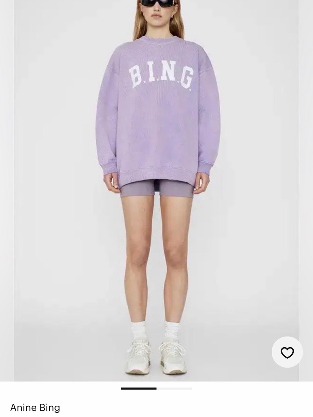 Anine Bing Lavender Oversized B.I.N.G. Sweatshirt